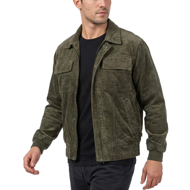 GIACCA DI VELLUTO A COSTE CON CHIUSURA A CERNIERA