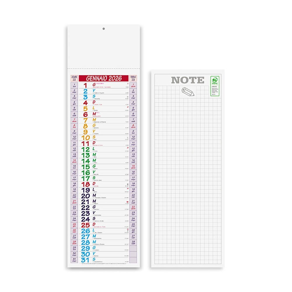 CALENDARIO SILHOUETTE MULTICOLOR 2026