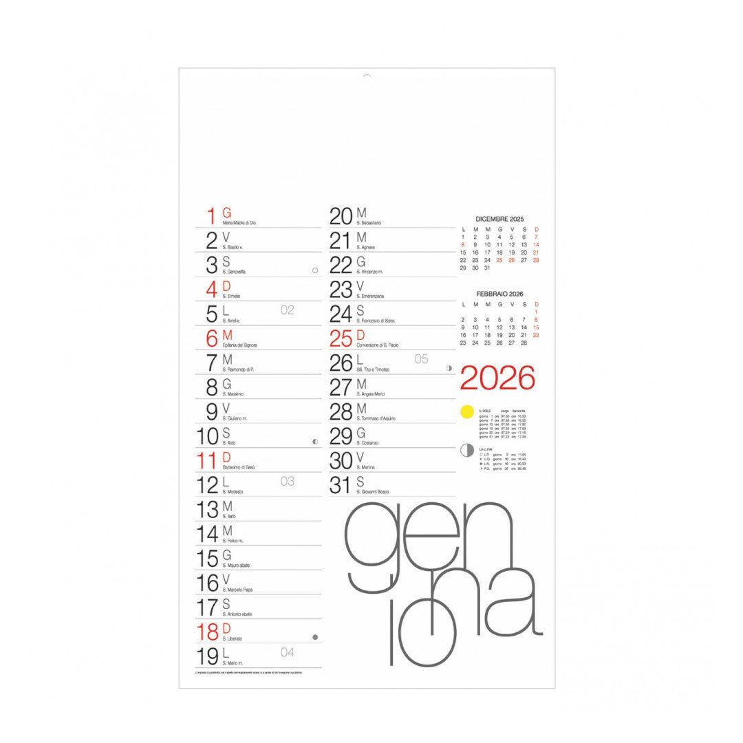CALENDARIO OLANDESE DESIGN 2026