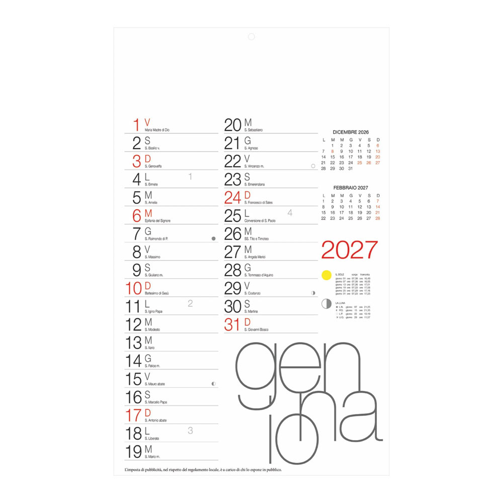 CALENDARIO OLANDESE DESIGN