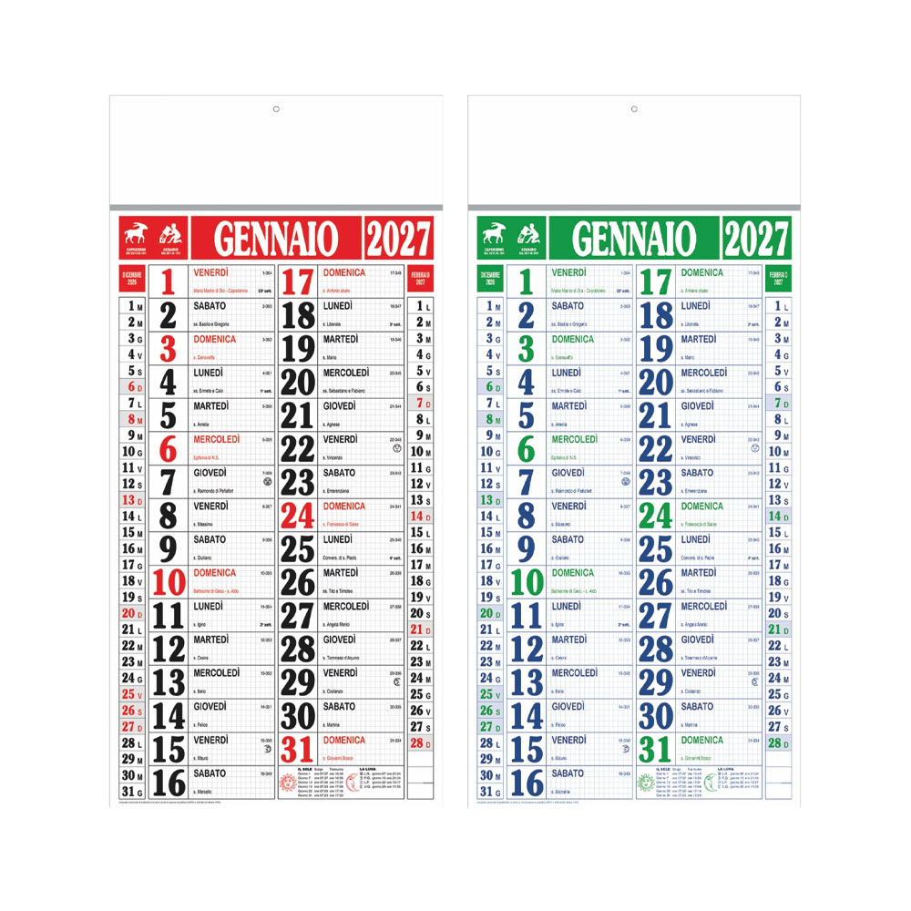 CALENDARIO OLANDESE MAXI QUADRETTATO