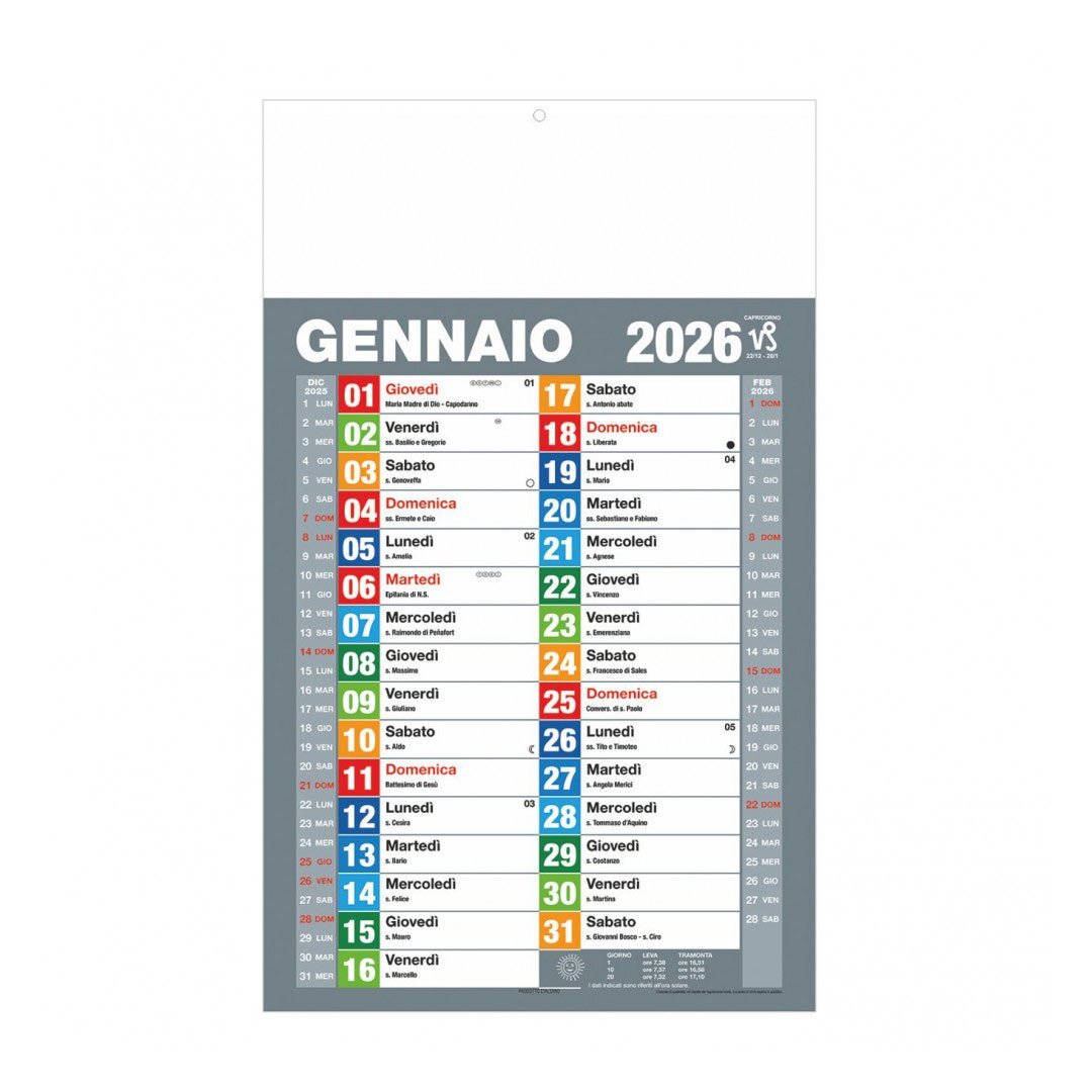 CALENDARIO OLANDESE ECONIMIC MULTICOLOR 2026