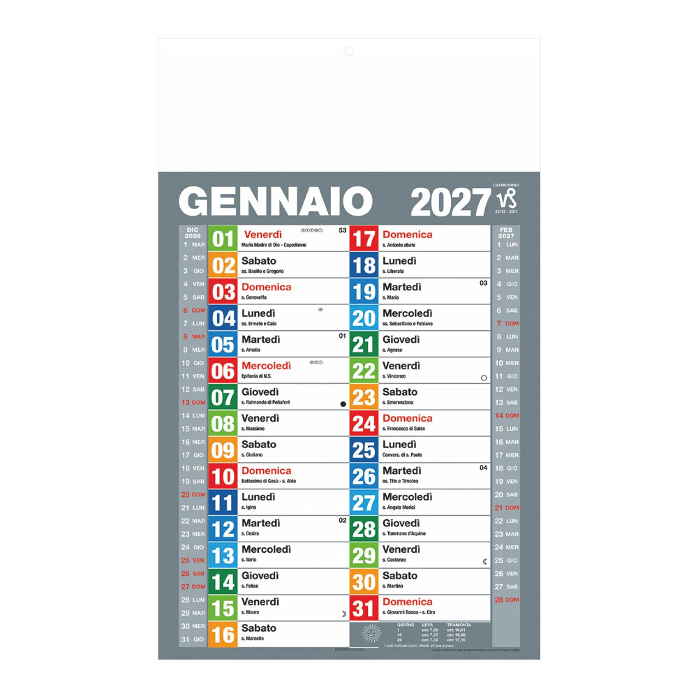 CALENDARIO OLANDESE ECONIMIC MULTICOLOR