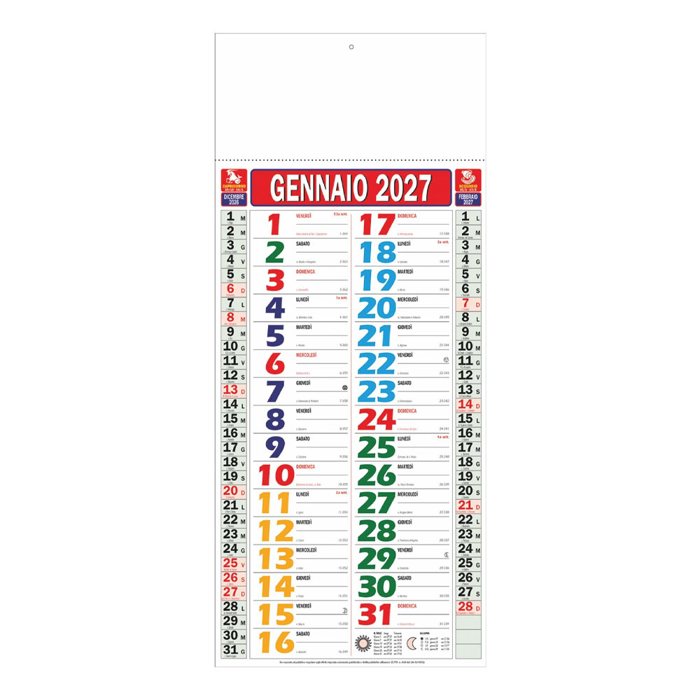 CALENDARIO OLANDESE MULTICOLOR
