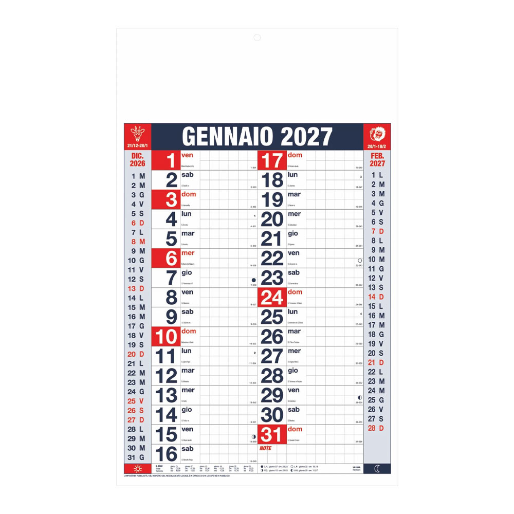 CALENDARIO OLANDESE QUADRETTATO