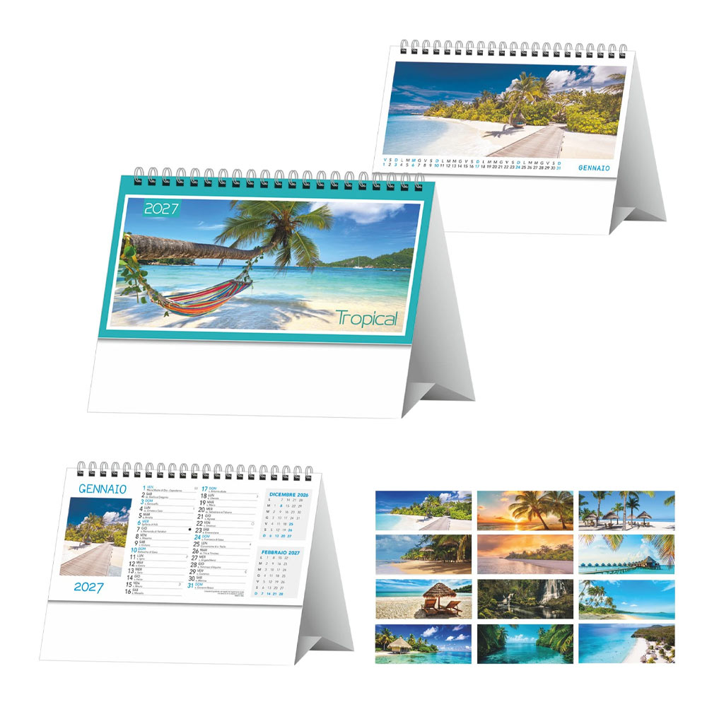 CALENDARIO DA TAVOLO TROPICAL