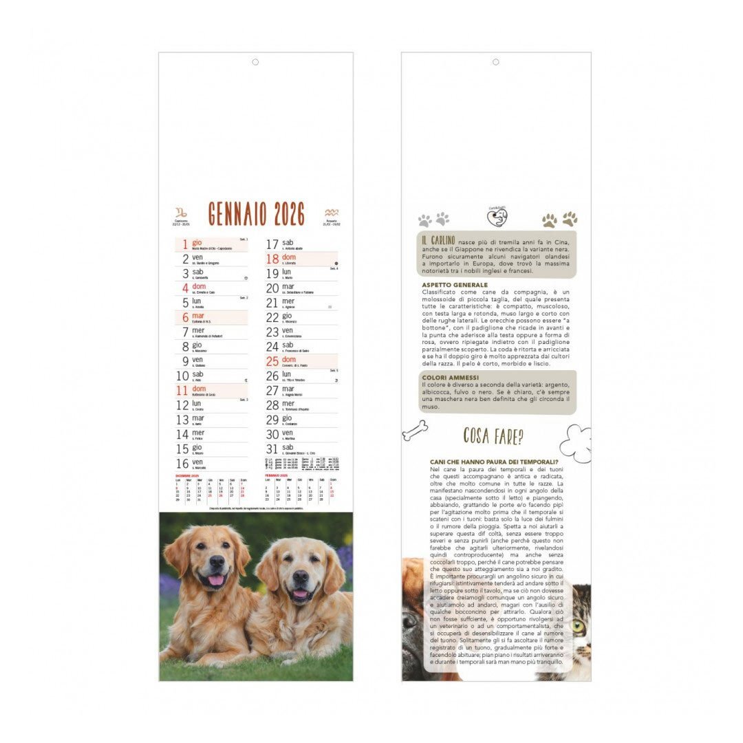 CALENDARIO CANI E GATTI 2026