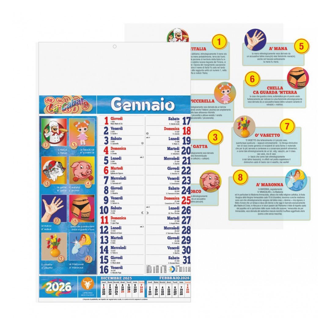 CALENDARIO CABALA 2026