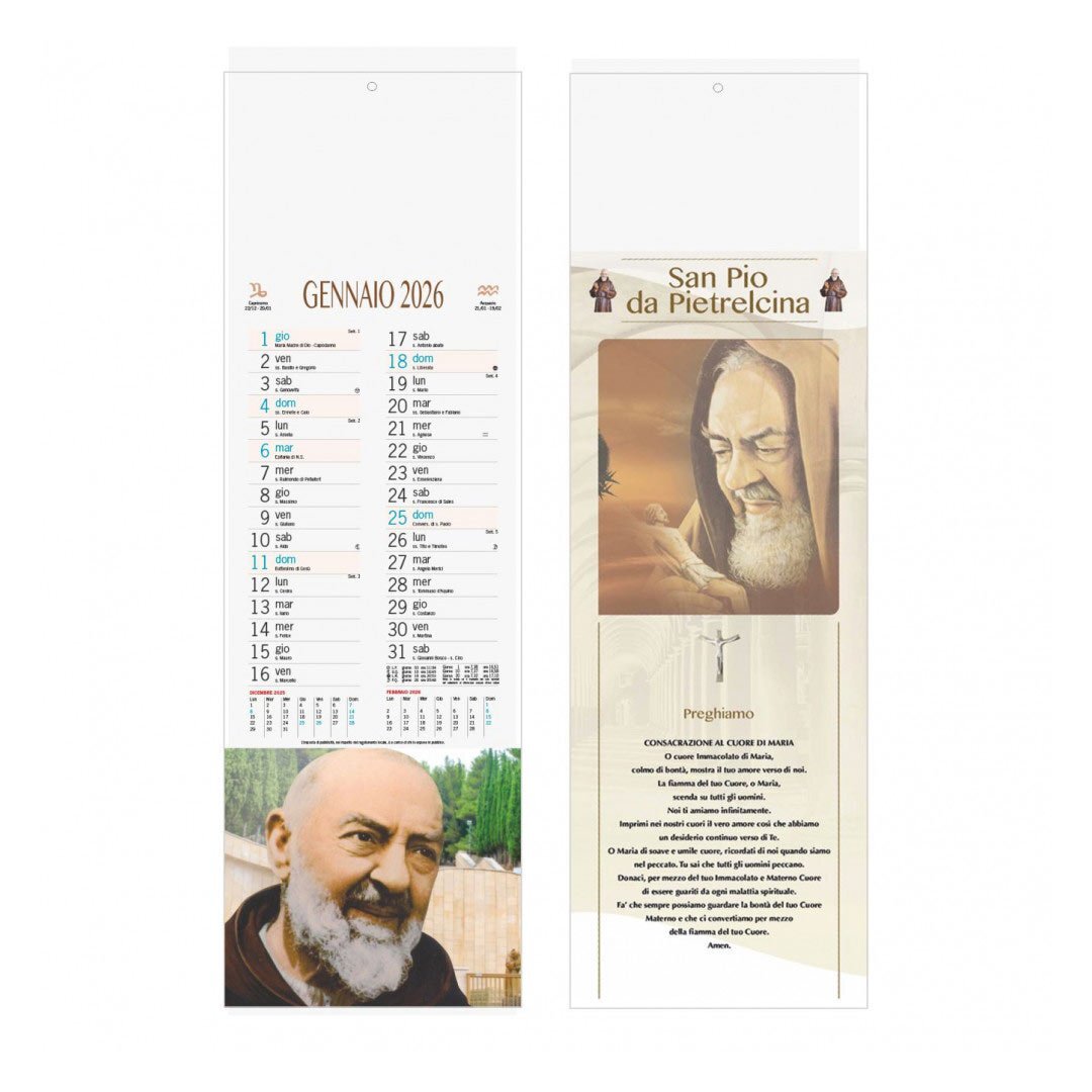CALENDARIO PADRE PIO 2026