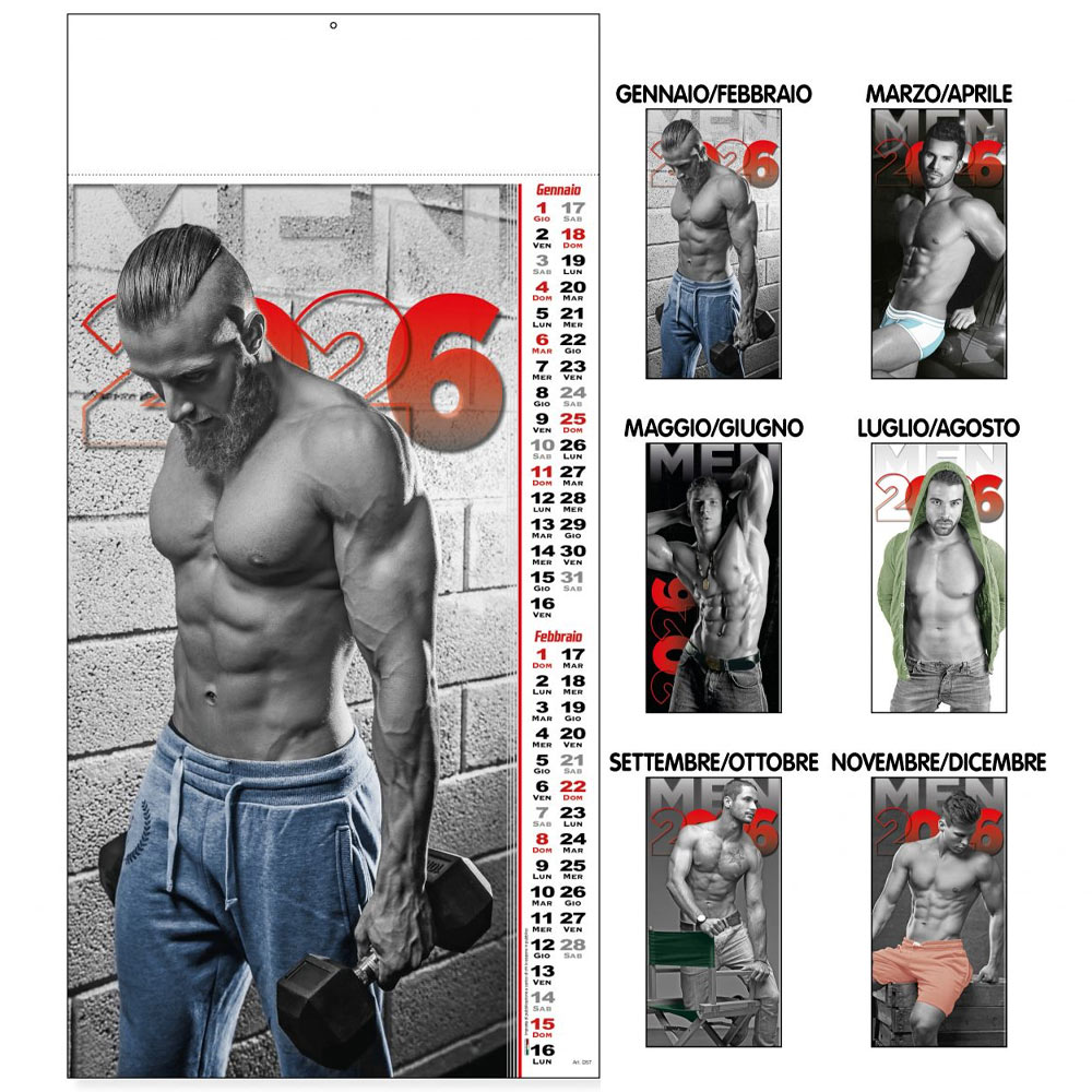 CALENDARIO UOMINI BIANCO &amp; NERO