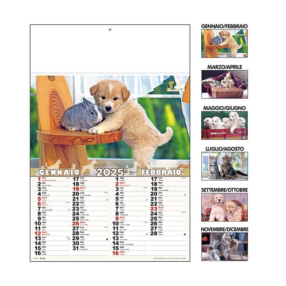 CALENDARIO CANI E GATTI 2025