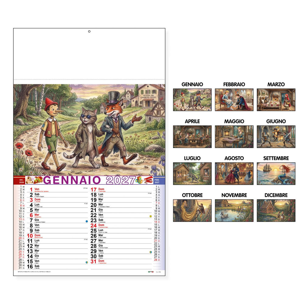 CALENDARIO BAMBINI FIABE