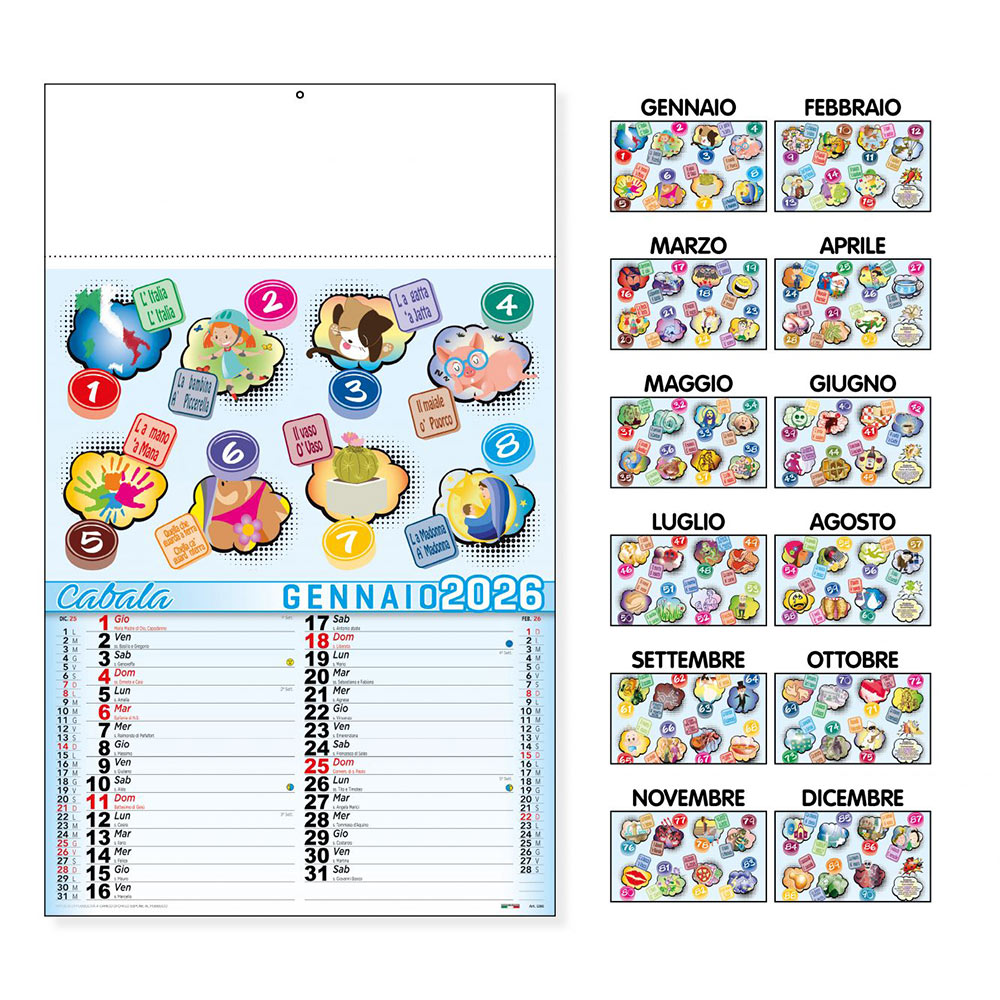 CALENDARIO CABALA TOMBOLA 2026