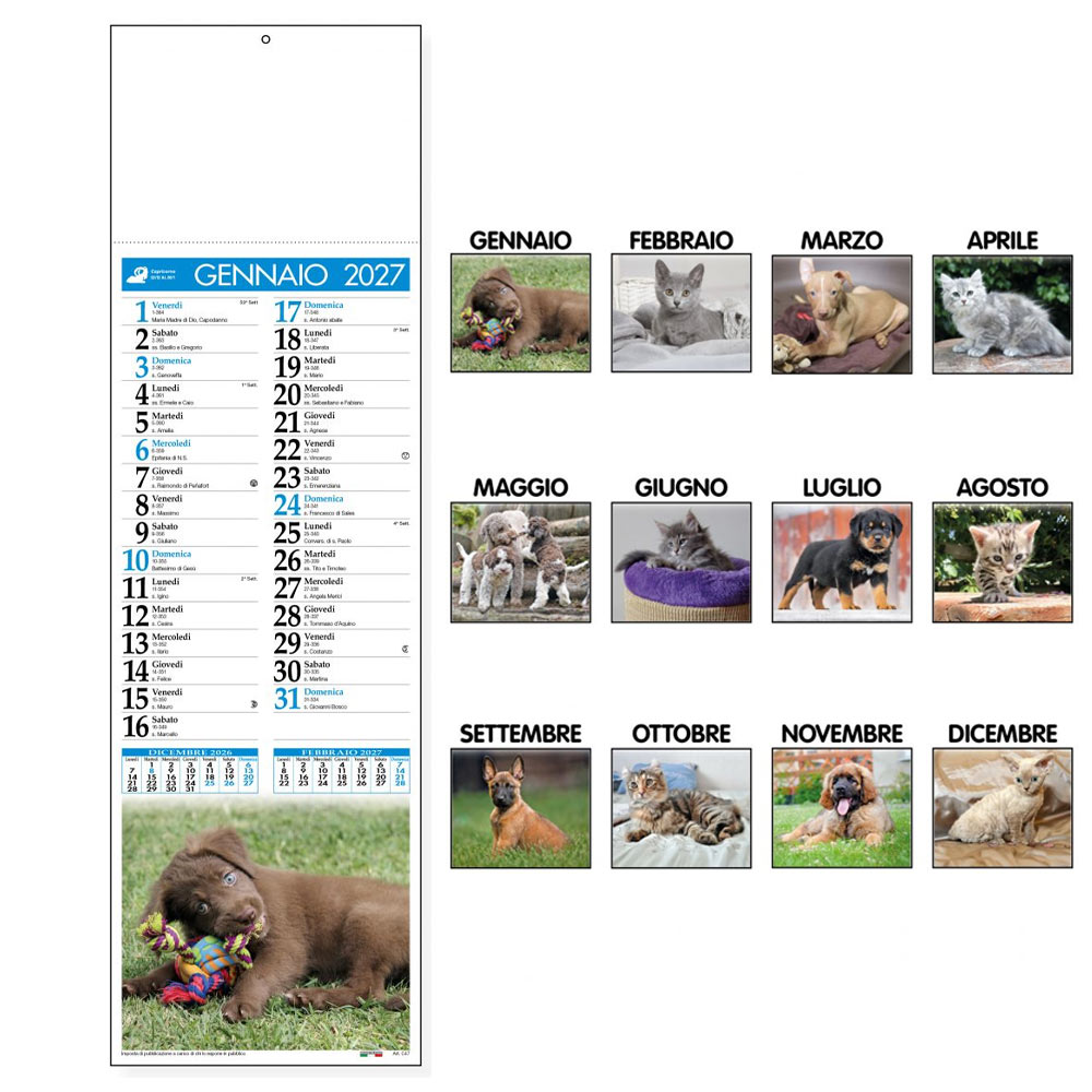 CALENDARIO SILHOUETTE CANI & GATTI