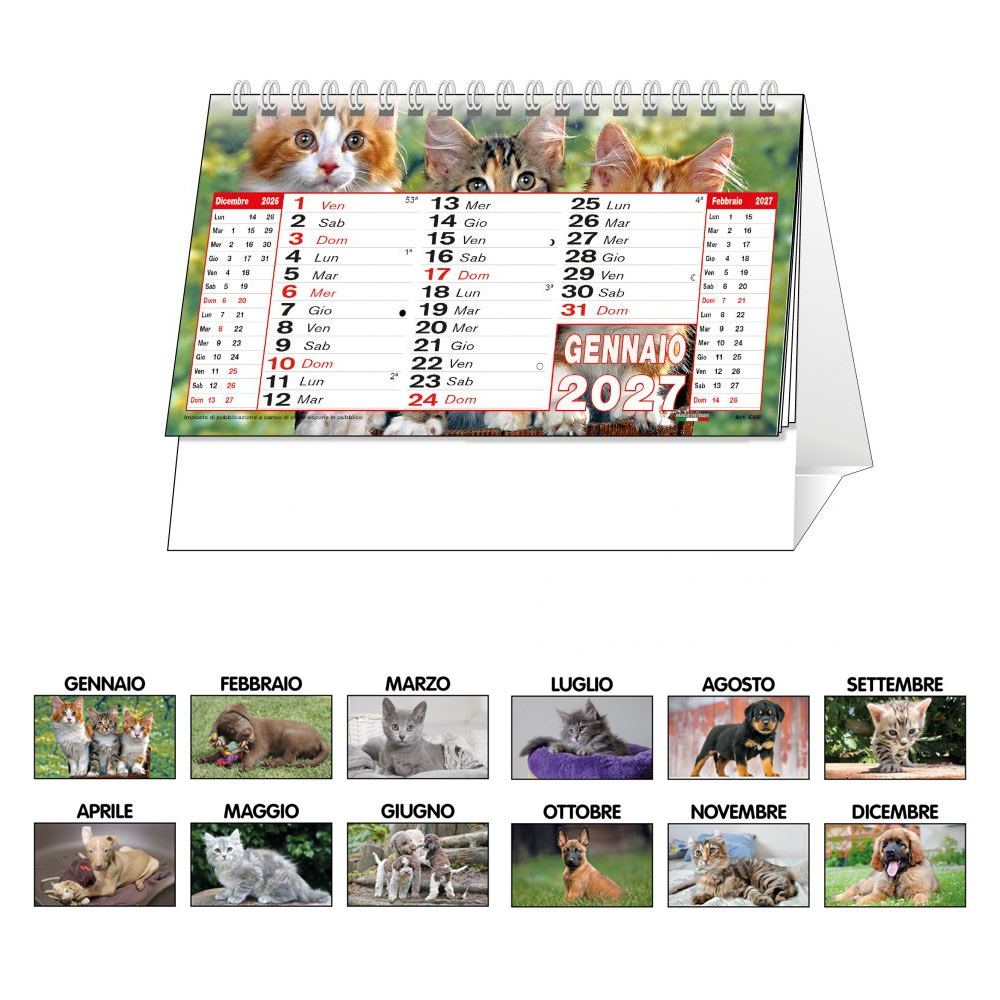 CALENDARIO DA TAVOLO CANI E GATTI