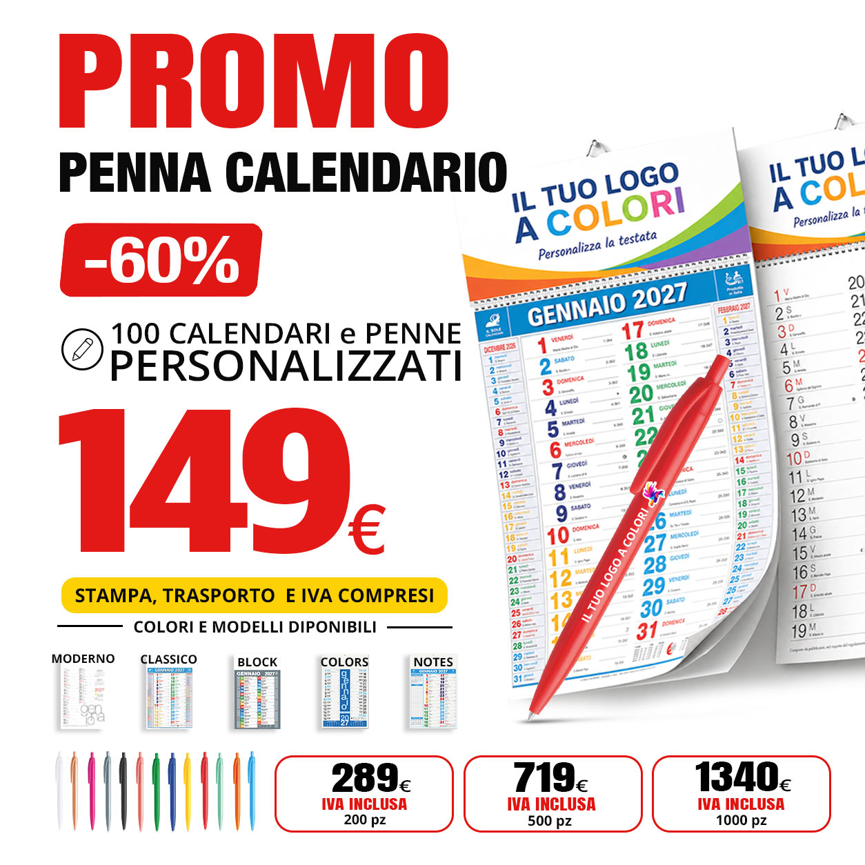 Calendario e penna