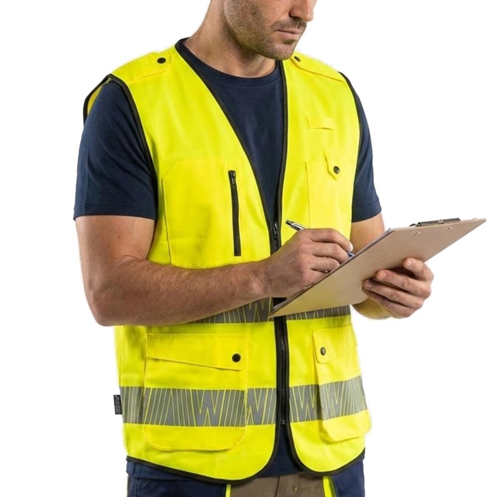 GILET ALTA VISIBILITA E BANDE RIFRANGENTI SEGMENTATE