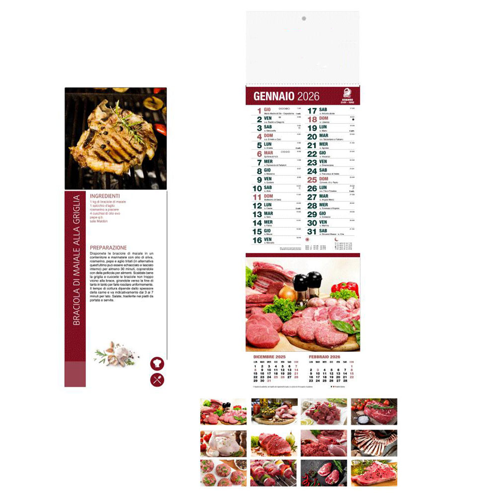 CALENDARIO SILHOUETTE CARNE IN TAVOLA 14X47