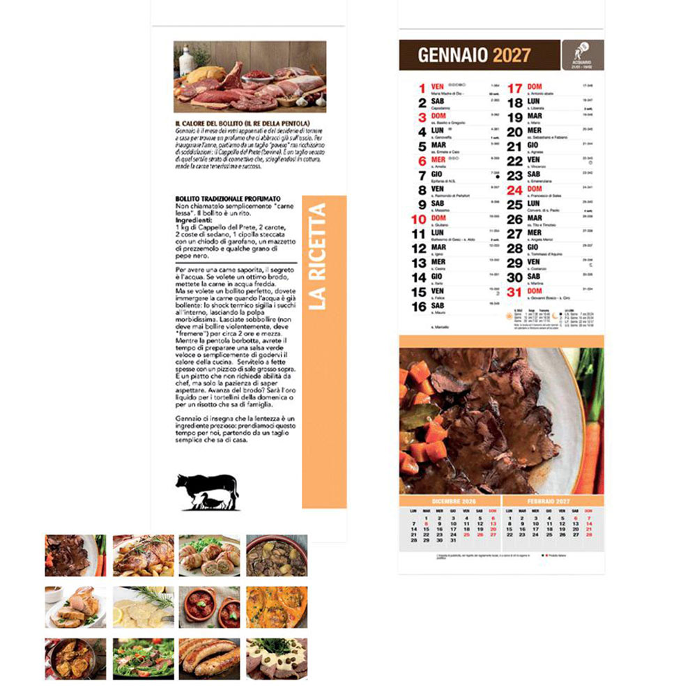 CALENDARIO SILHOUETTE CARNE IN TAVOLA 14X47