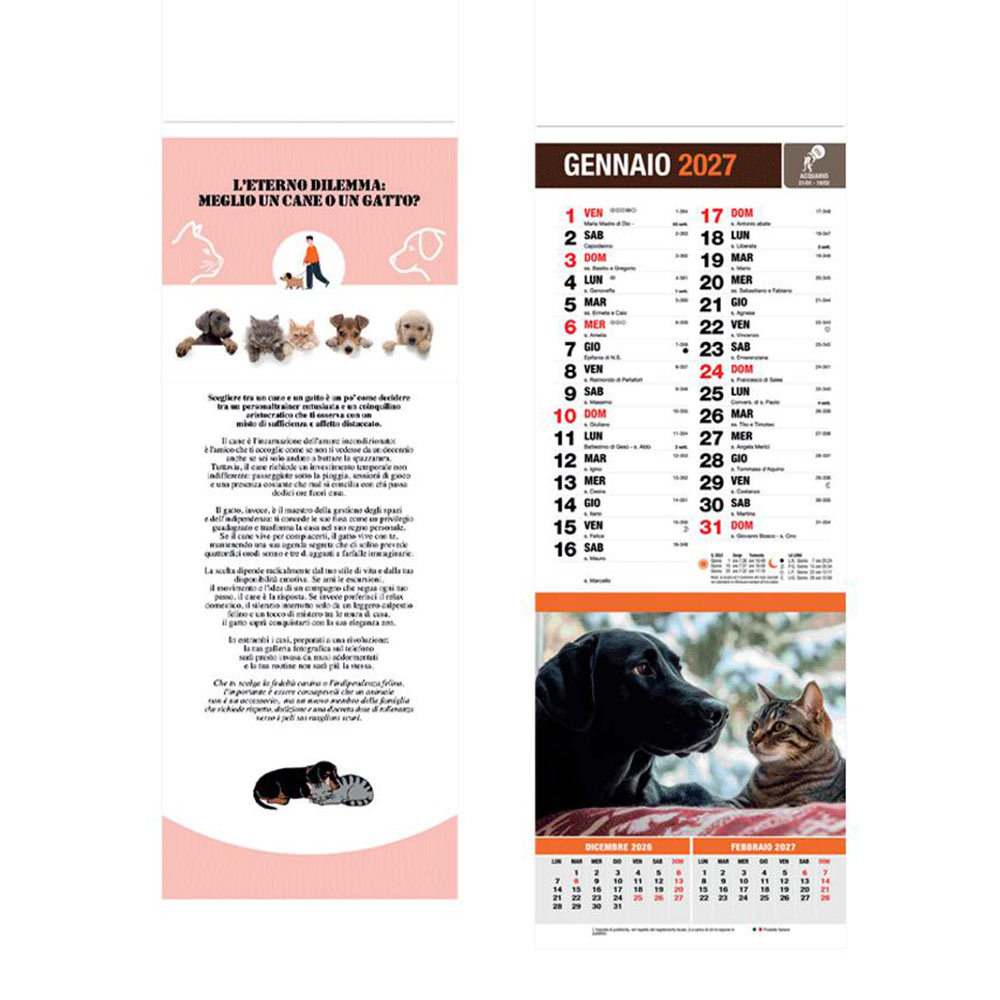 CALENDARIO SILHOUETTE CUCCIOLI 14X47