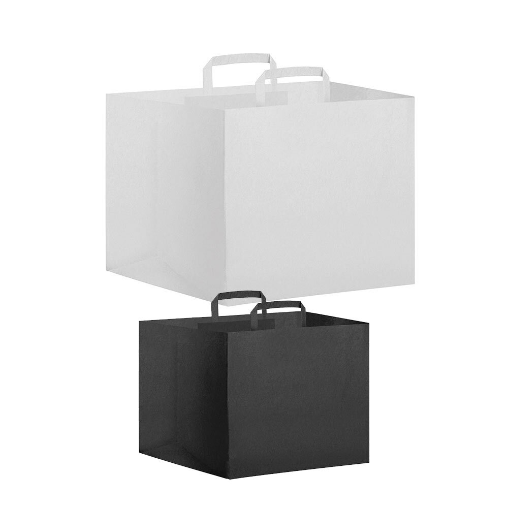 SHOPPER CARTA WHITE-BLACK TAKE AWAY