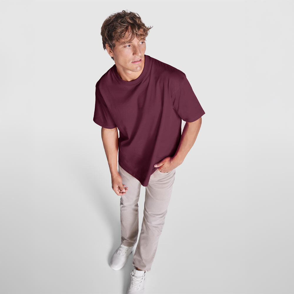 T-Shirt Uomo Oversize 100% Cotone - Nero, Taglie Forti S-XXL, Girocollo, Spalle Scese, Peso Tessuto 160 G/m² - 4